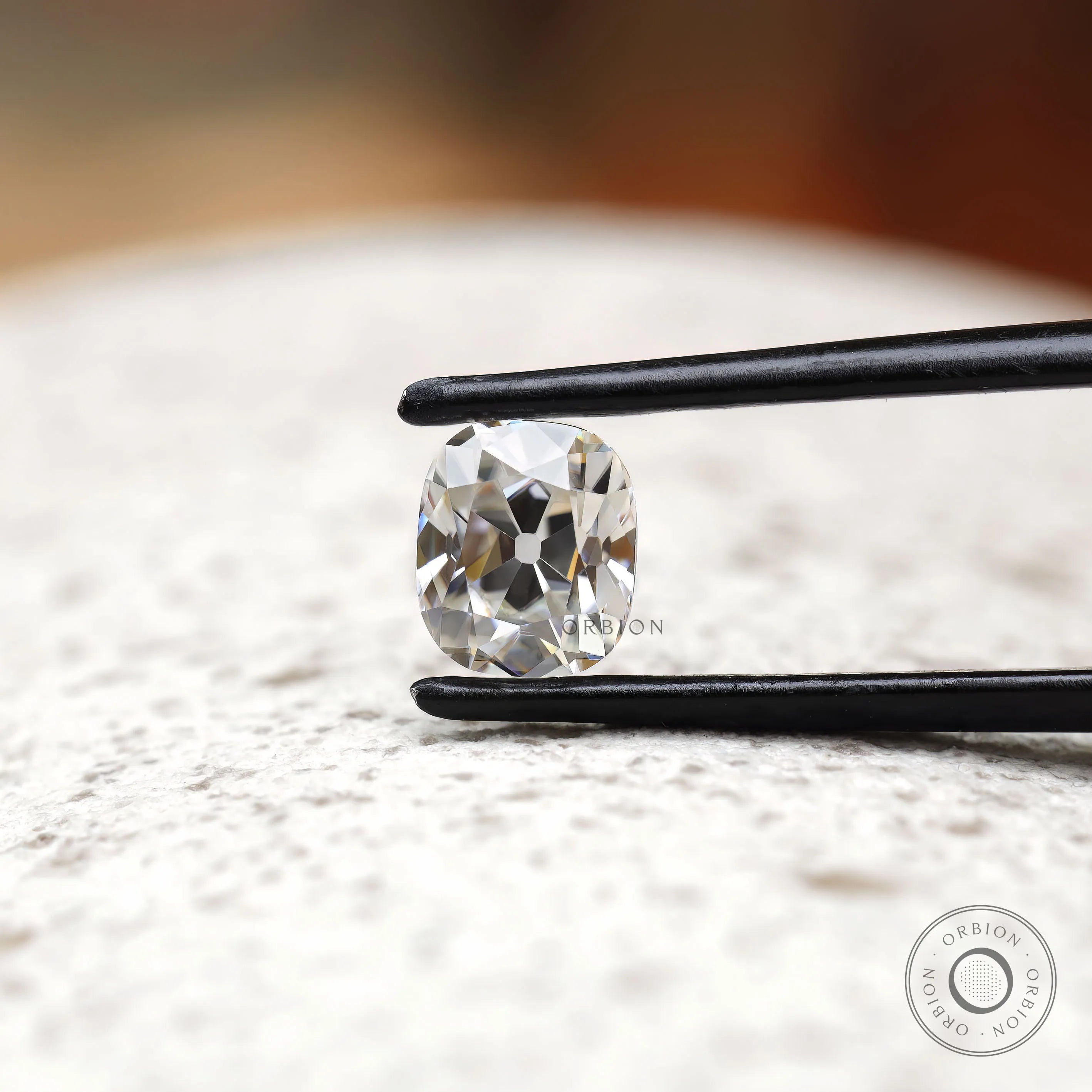 1.20 ct Loose colorless moissanite with elongated cushion vintage cut
