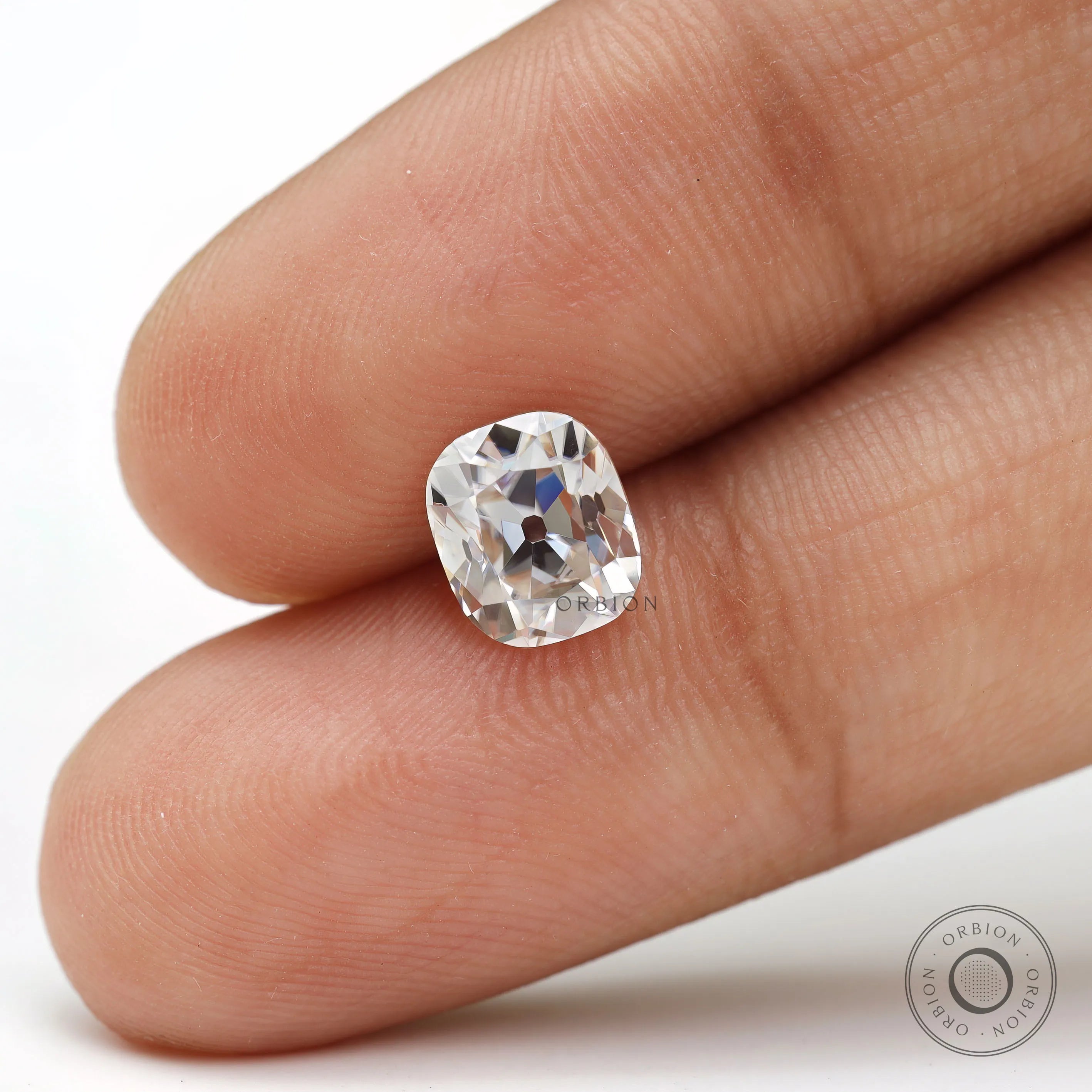 1.20 ct Elongated cushion colorless moissanite old mine cut loose gemstone