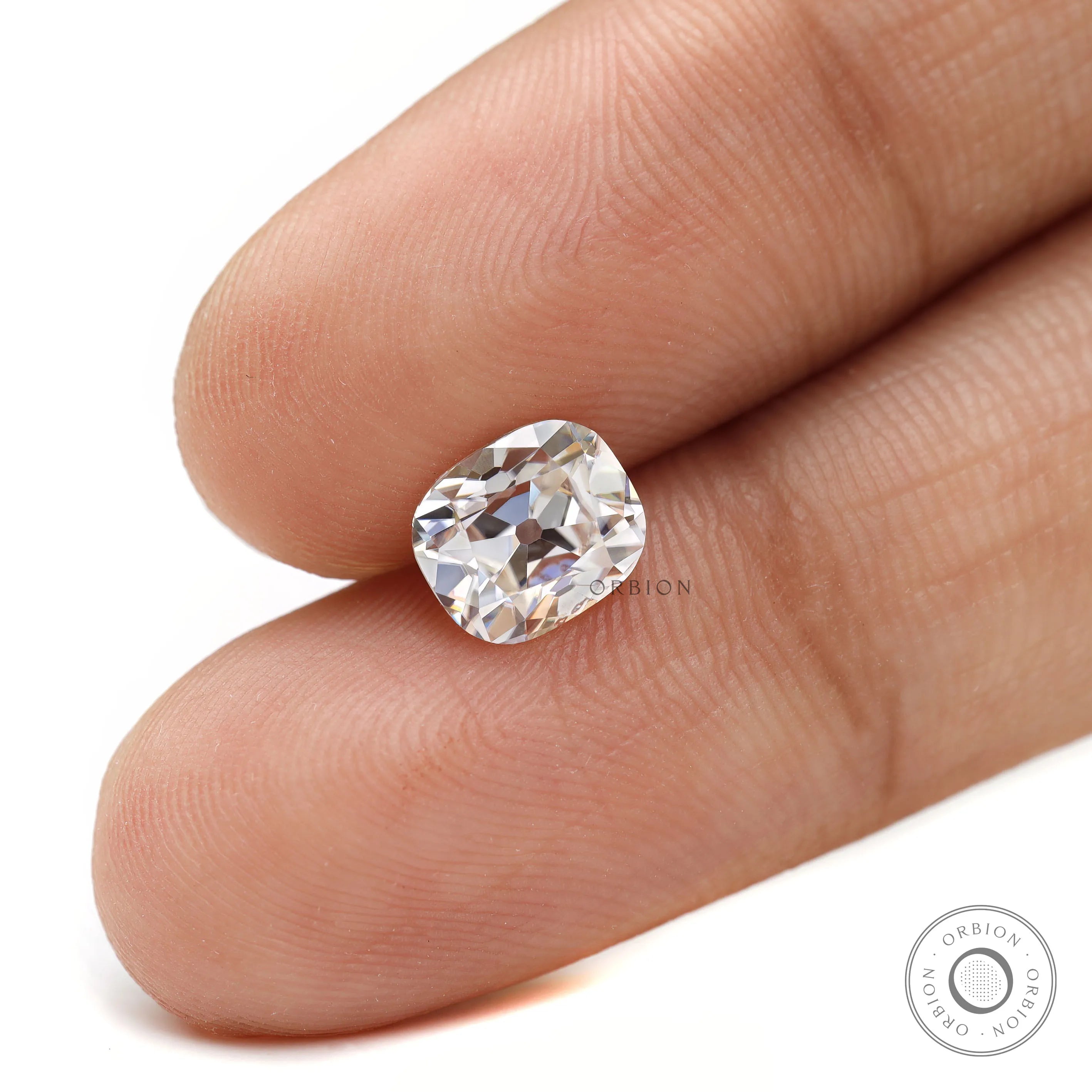 1.20 ct Elongated cushion moissanite with clean colorless sparkle