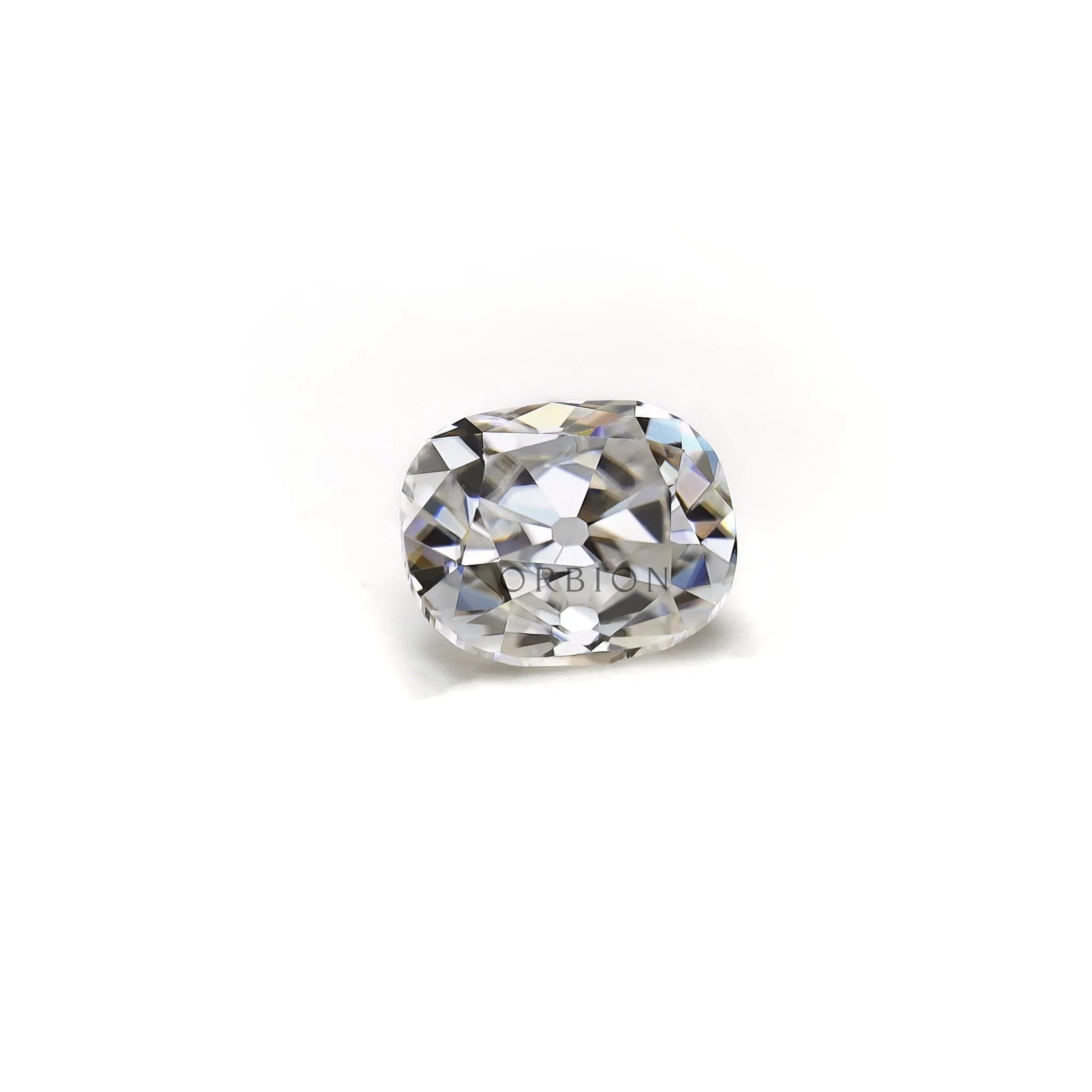 Elongated cushion moissanite 1.20 ct colorless antique style stone