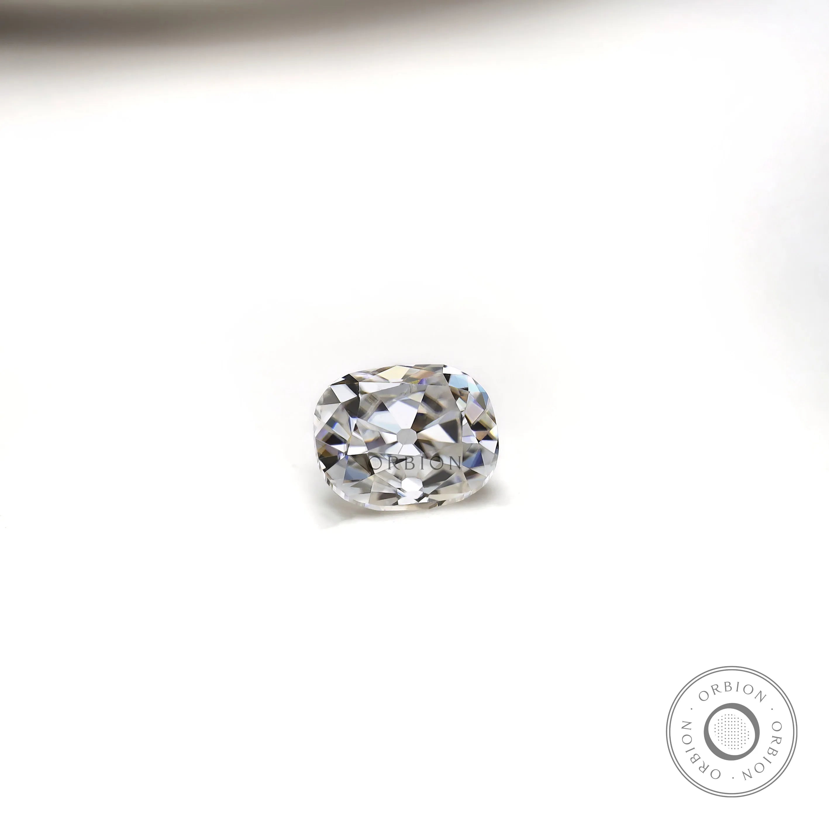 Elongated cushion moissanite 1.20 ct colorless antique style stone
