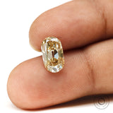 1.60 ct elongated cushion yellowish champagne moissanite old mine cut loose stone