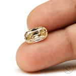 1.60 ct Antique style elongated cushion champagne moissanite old mine cut