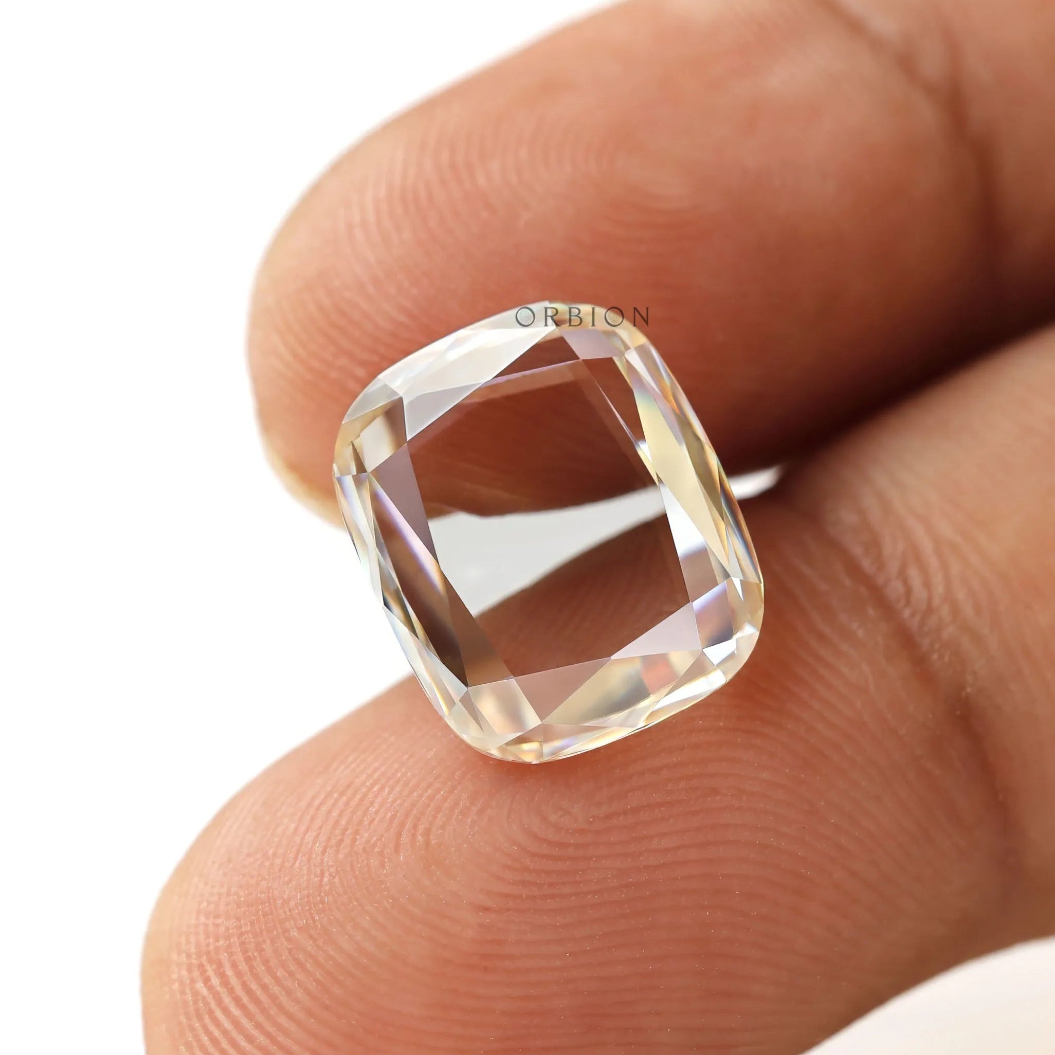 4.4 ct colorless portrait cut elongated cushion moissanite loose gemstone