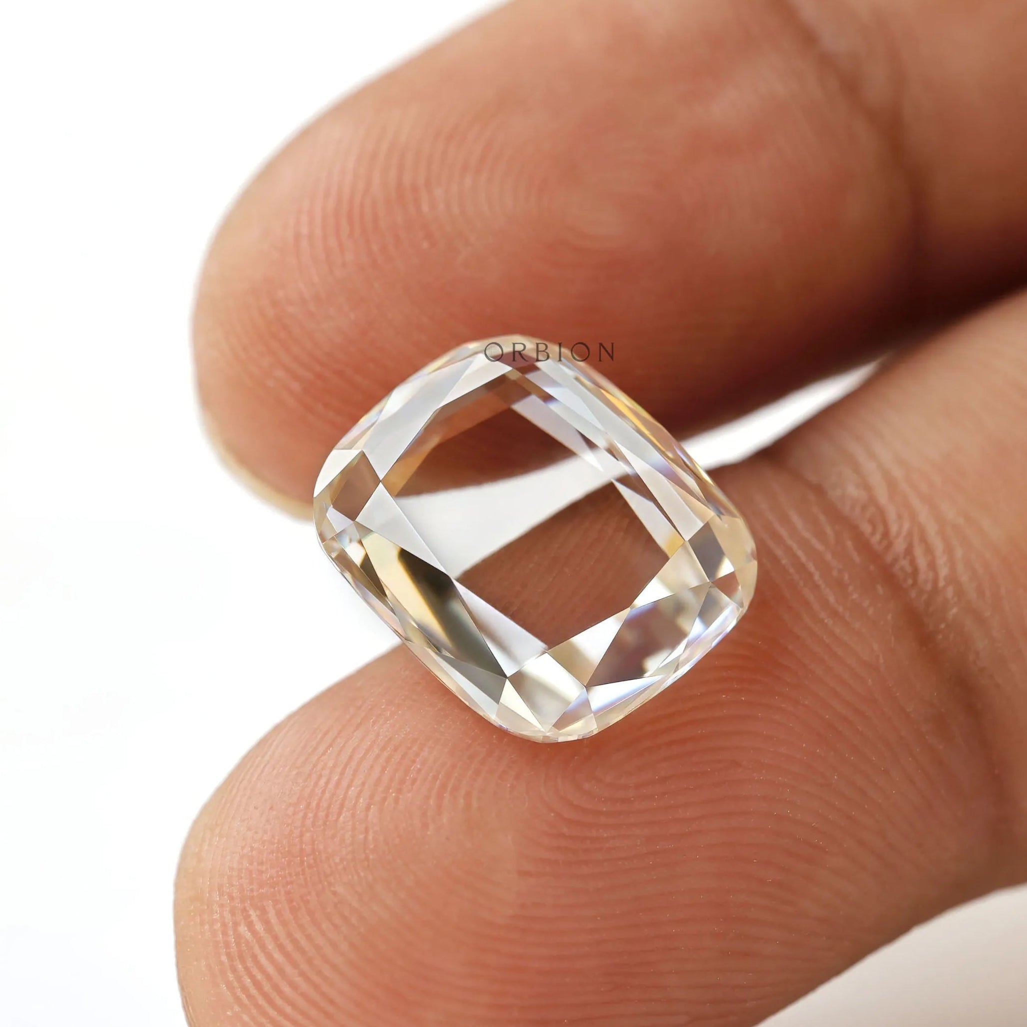 4.4 ct portrait cut elongated cushion moissanite colorless fancy shape loose stone