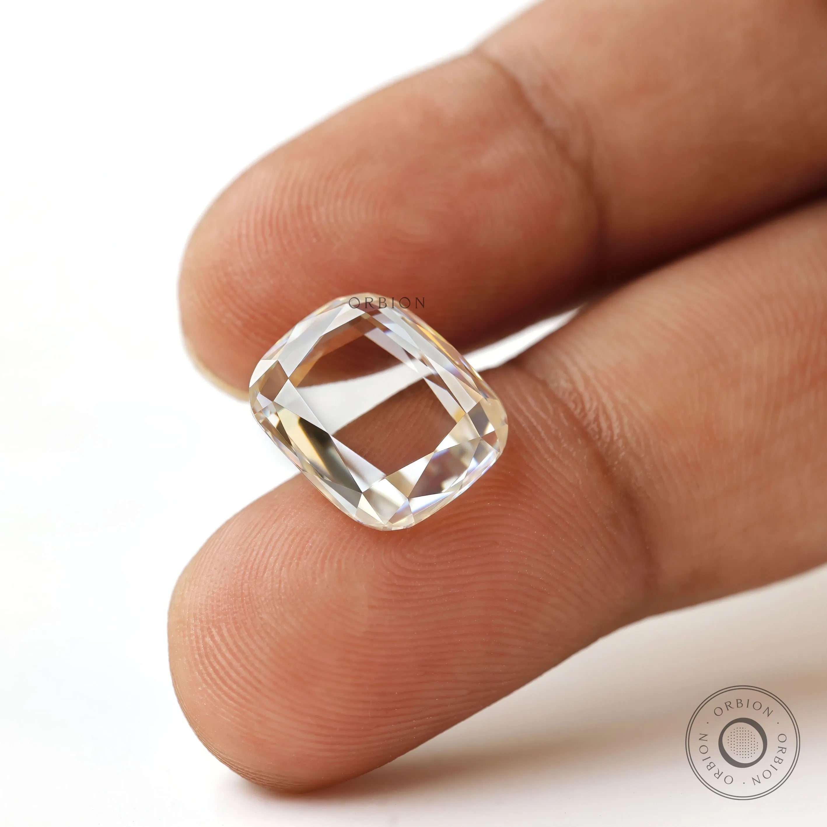 4.4 ct portrait cut elongated cushion moissanite colorless fancy shape loose stone