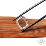 Portrait cut elongated cushion moissanite colorless flat cut stone