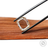 Portrait cut elongated cushion moissanite colorless flat cut stone
