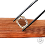 Portrait cut moissanite elongated cushion