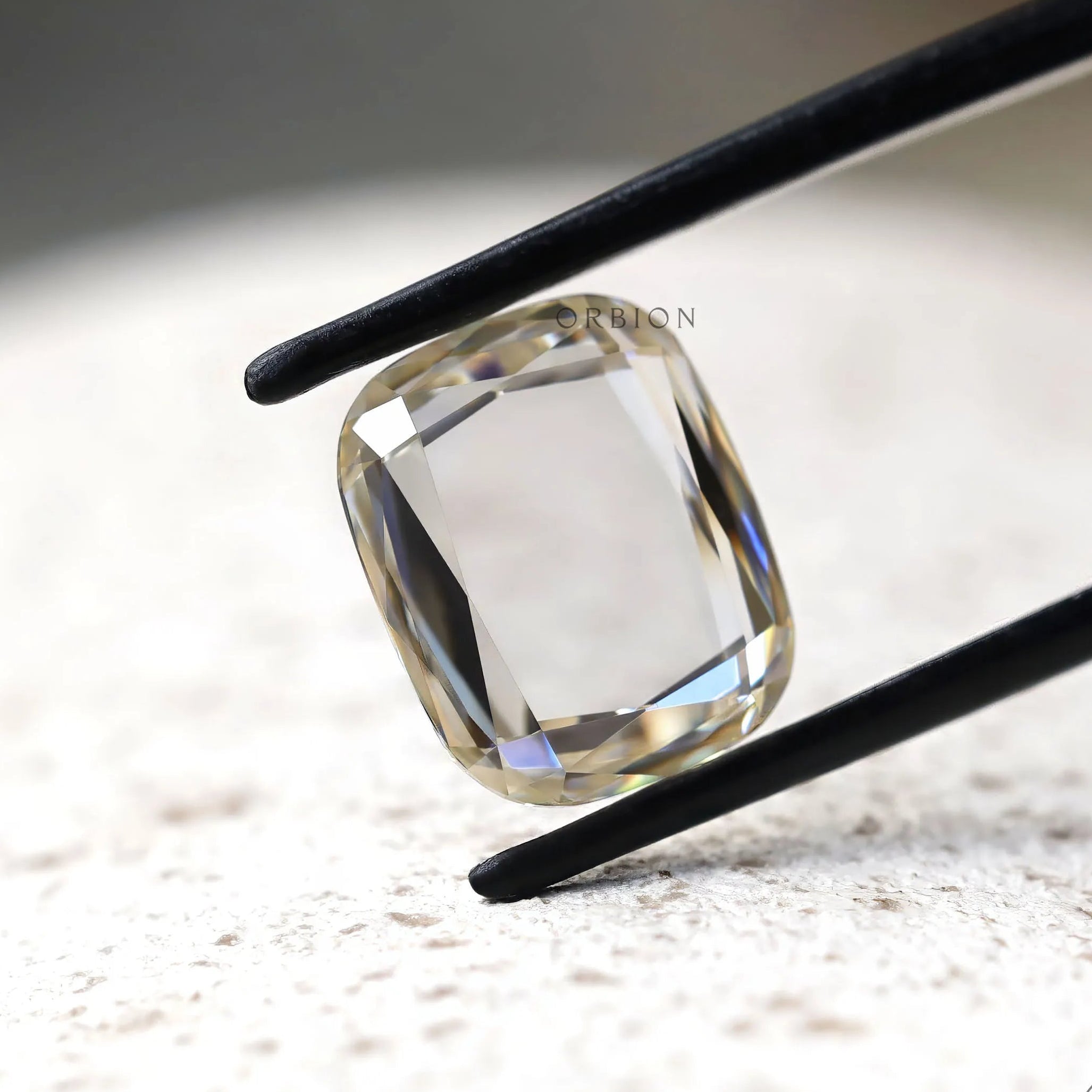 Cushion cut loose white moissanite gemstone