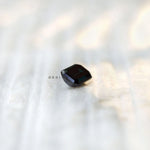 Loose emerald shape moissanite black green shade top view