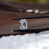 Colorless emerald cut moissanite loose gemstone for engagement ring
