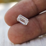 Loose 2 CT colorless moissanite elongated emerald cut stone