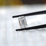 2 CT Colorless moissanite elongated emerald cut stone for engagement ring