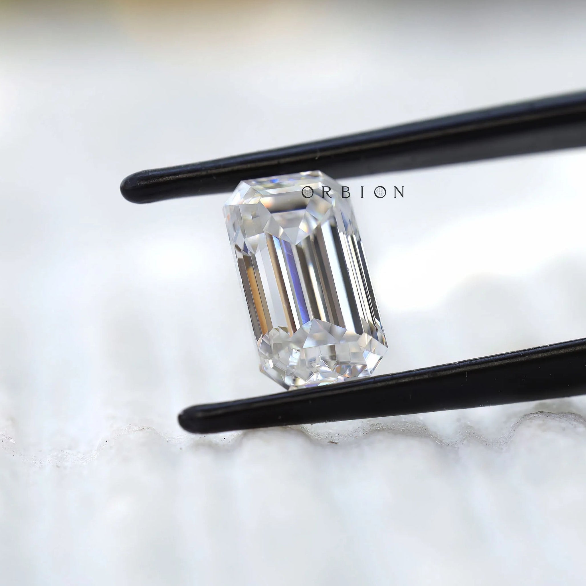 2 CT Colorless moissanite elongated emerald cut stone for engagement ring
