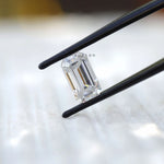 Elongated emerald cut 2 CT moissanite colorless loose gem