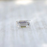 2 CT Loose colorless moissanite with elongated emerald cut