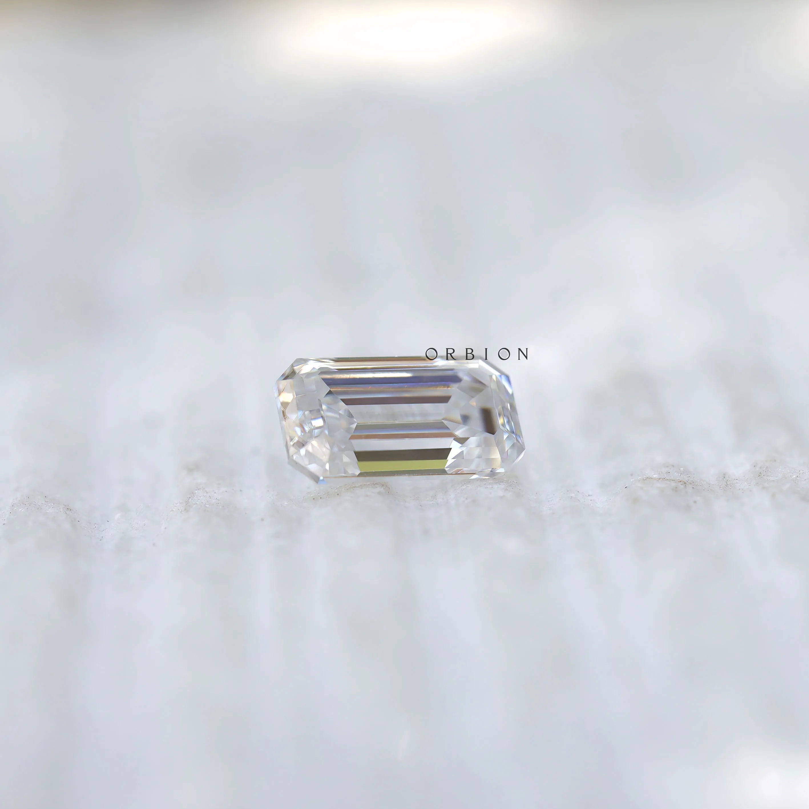 2 CT Loose colorless moissanite with elongated emerald cut