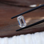 2 CT Elongated emerald cut moissanite colorless loose gemstone