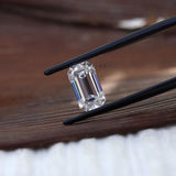 2 CT Elongated emerald cut moissanite colorless loose gemstone