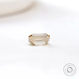 Premium loose moissanite in emerald cut with deep golden brown tone
