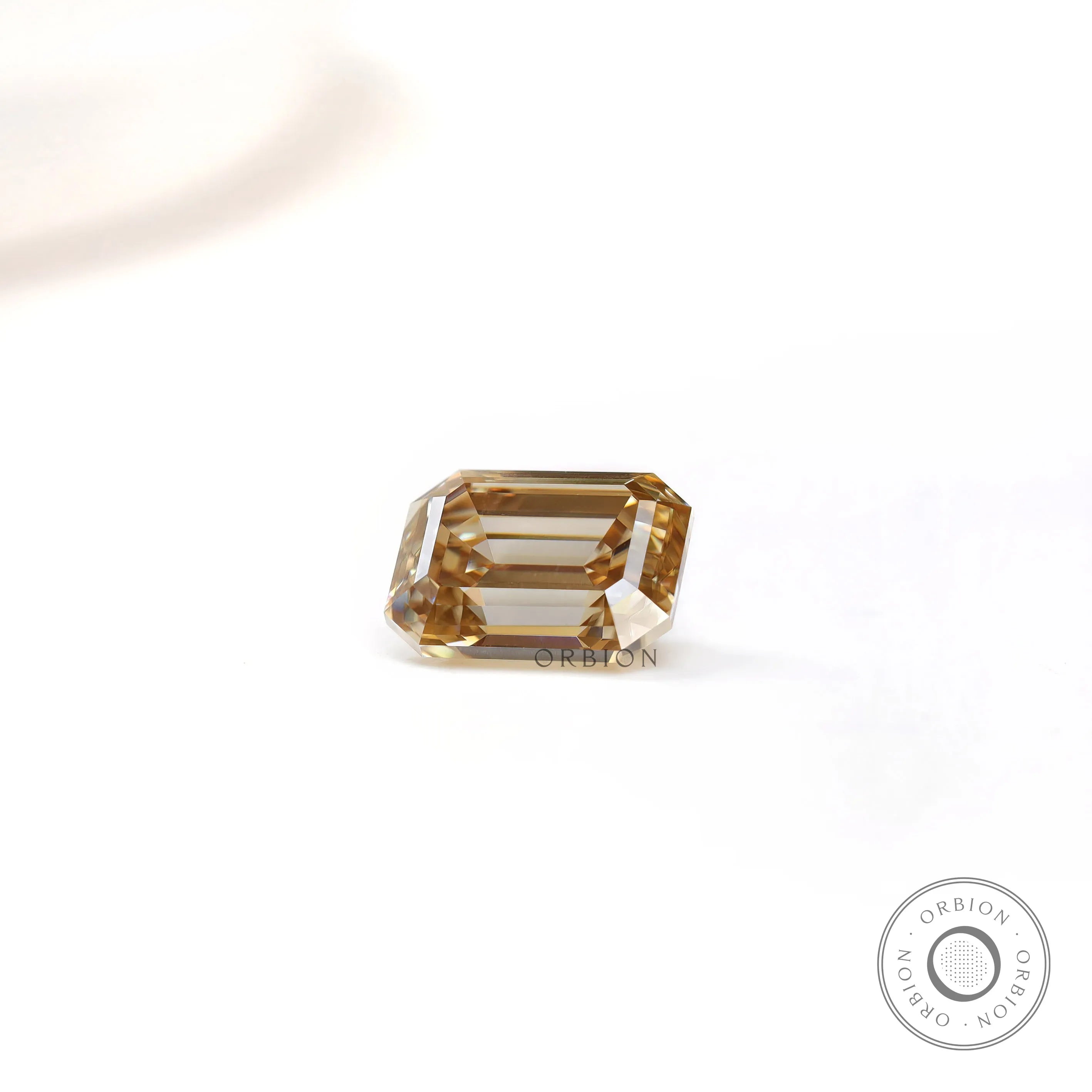 2.80 ct dark champagne gemstone moissanite with refined step faceting