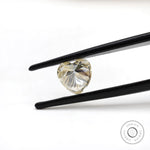 Detailed facet pattern of heart shape moissanite stone