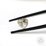 Detailed facet pattern of heart shape moissanite stone