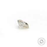 Heart moissanite side profile showing depth and proportions
