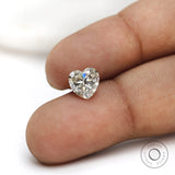 Close view of heart moissanite brilliance on skin tone