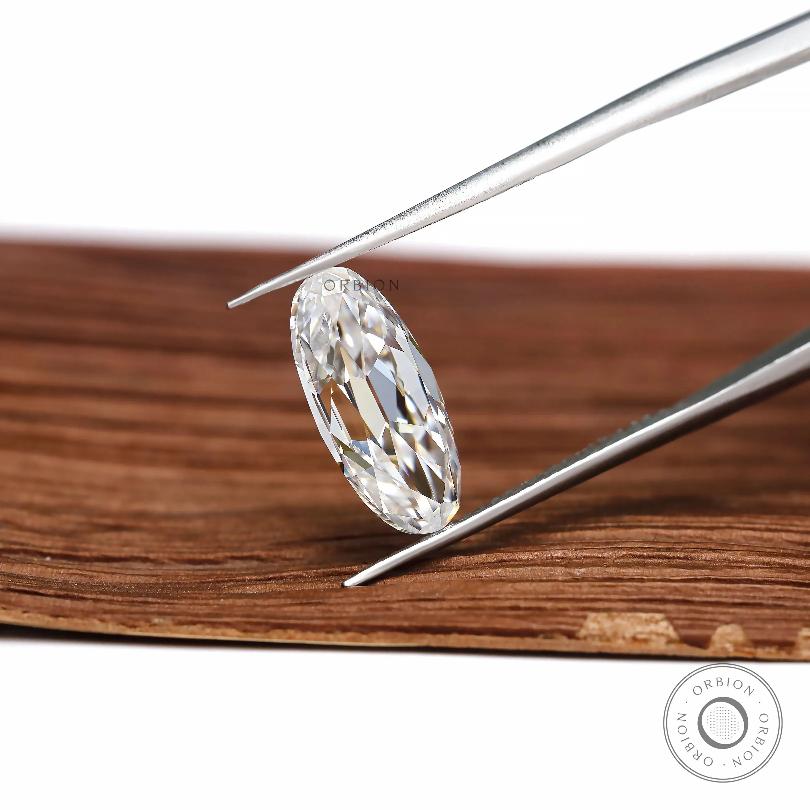 2.50 ct Colorless moissanite with old mine moval cut faceting