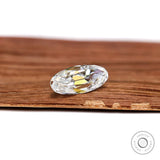 2.50 ct Moval shape moissanite with old mine antique cut sparkle