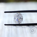 Oval brilliant cut moissanite loose stone top view