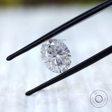 Loose oval moissanite showing brilliant cut facets