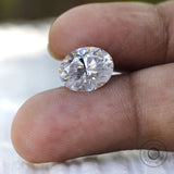 Oval moissanite gemstone macro clarity view