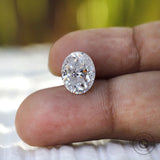 High brilliance oval moissanite gemstone close perspective