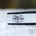 Oval moissanite gemstone close-up sparkle view