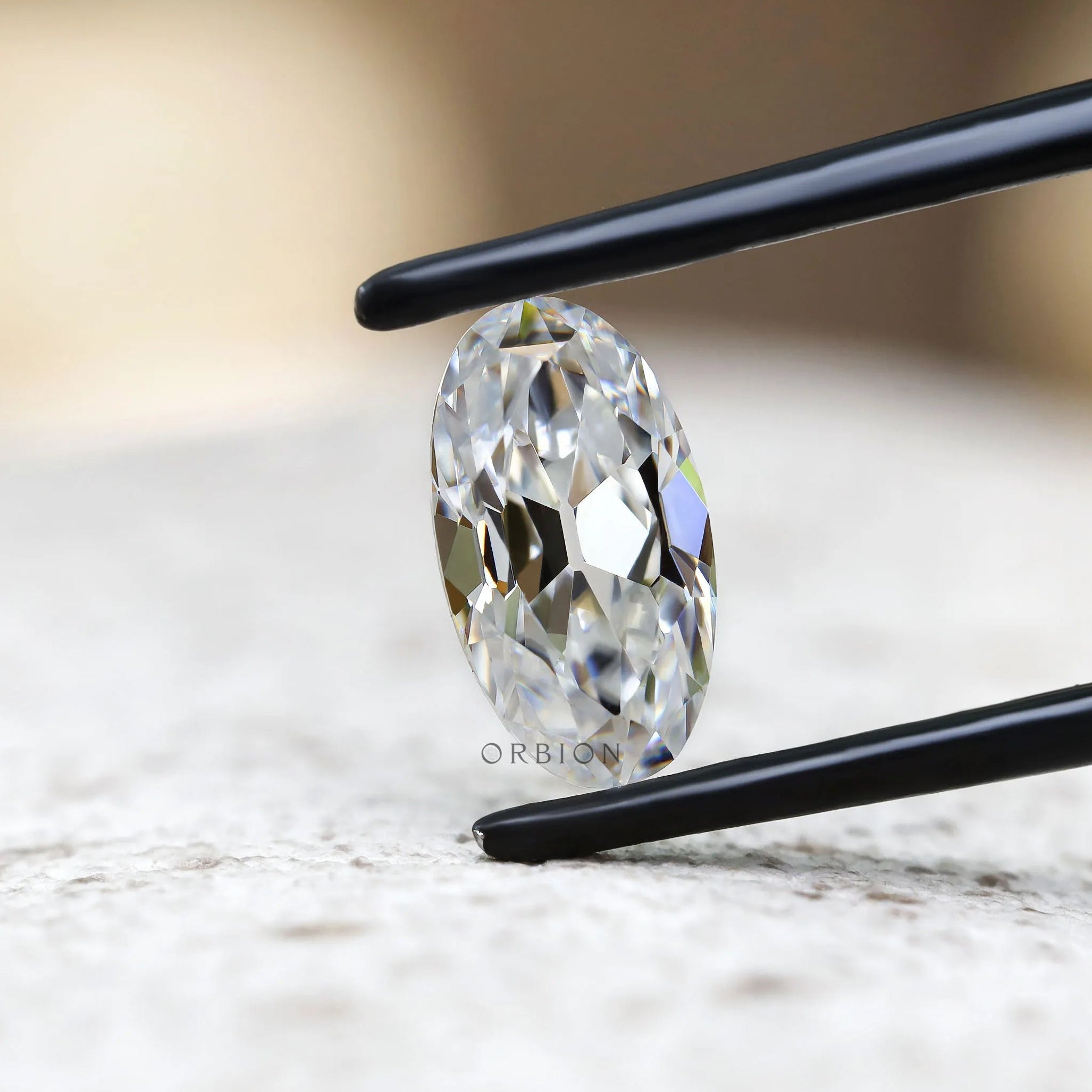 1.50 ct Antique oval moissanite gemstone for engagement ring