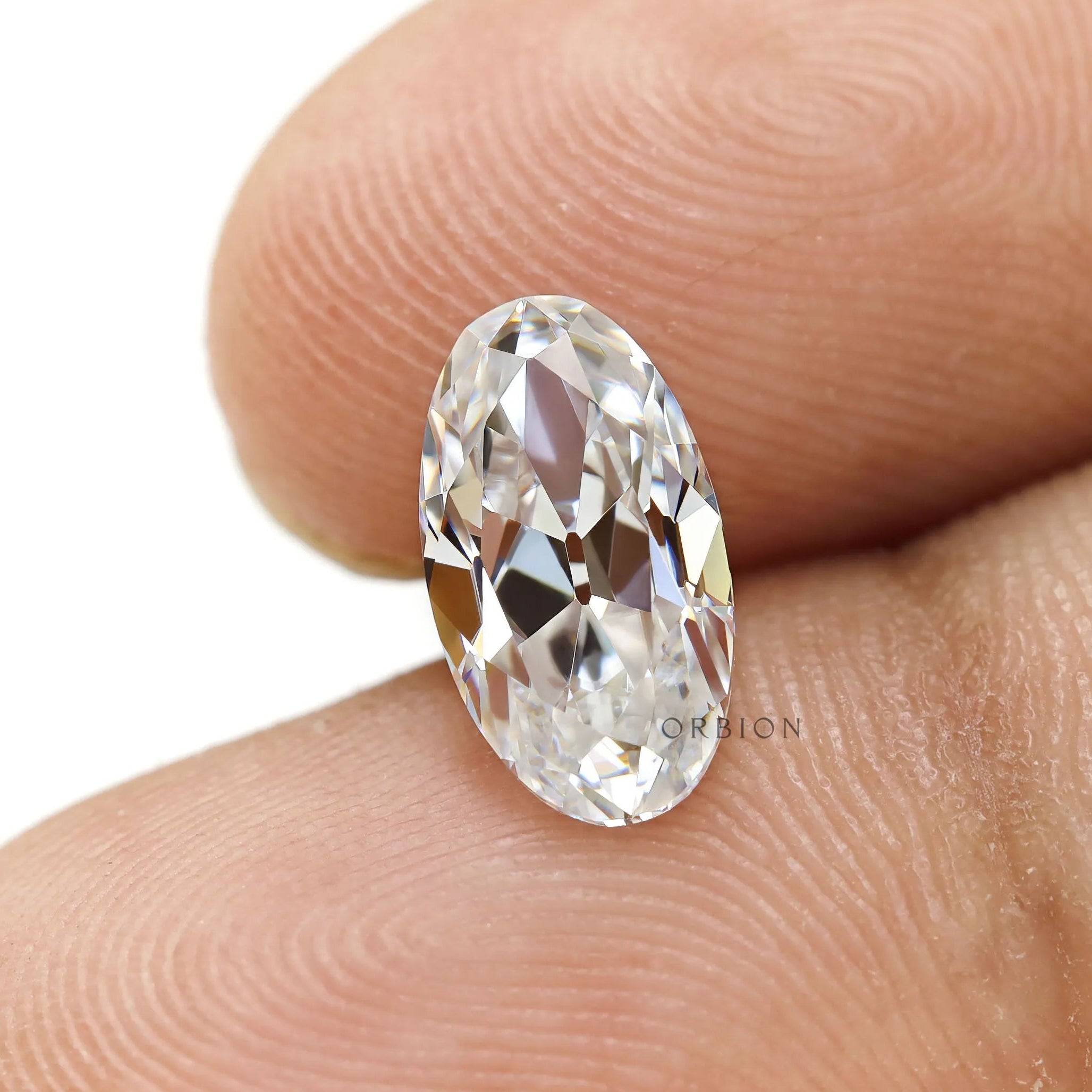 1.50 ct Loose oval moissanite with antique inspired cut