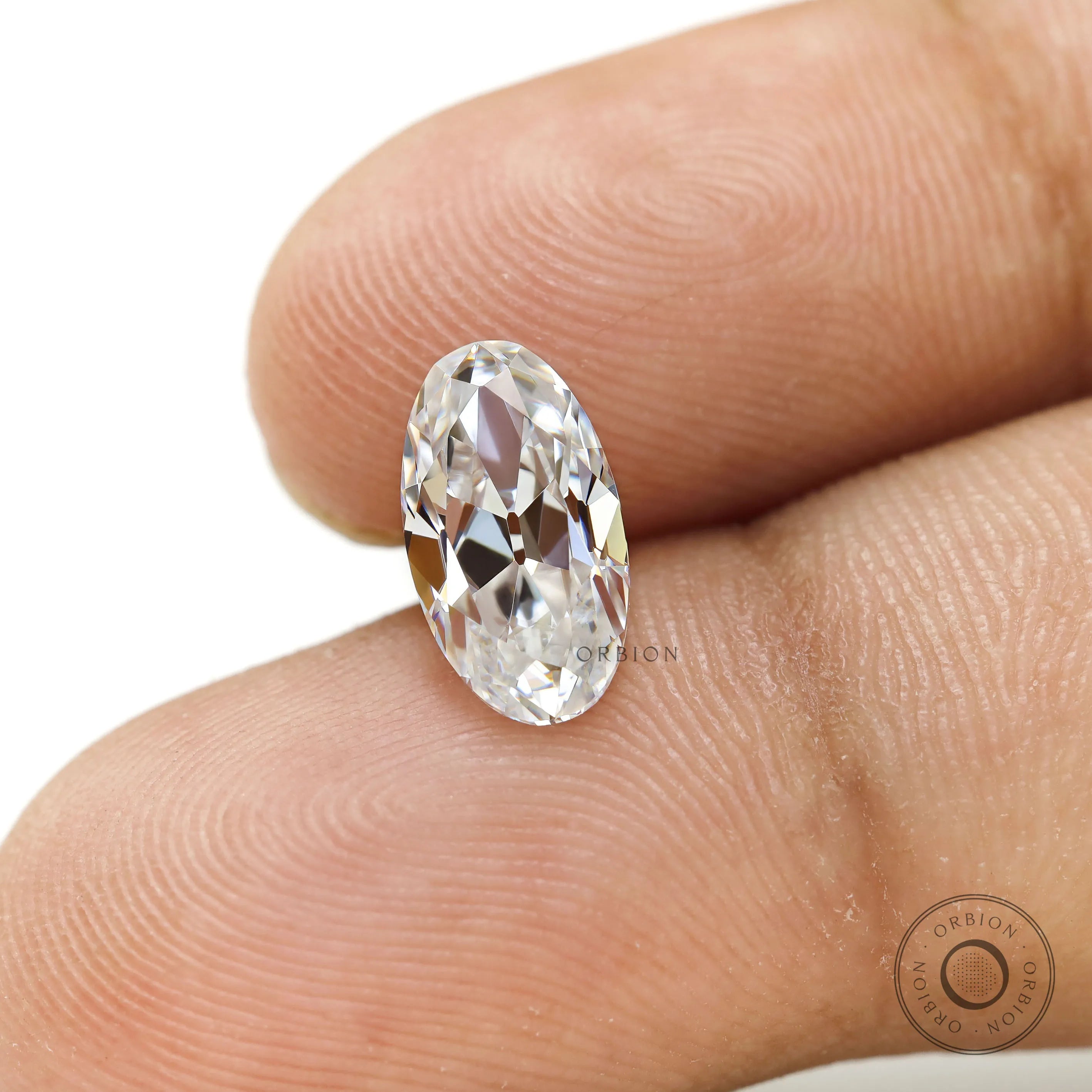 1.50 ct Loose oval moissanite with antique inspired cut