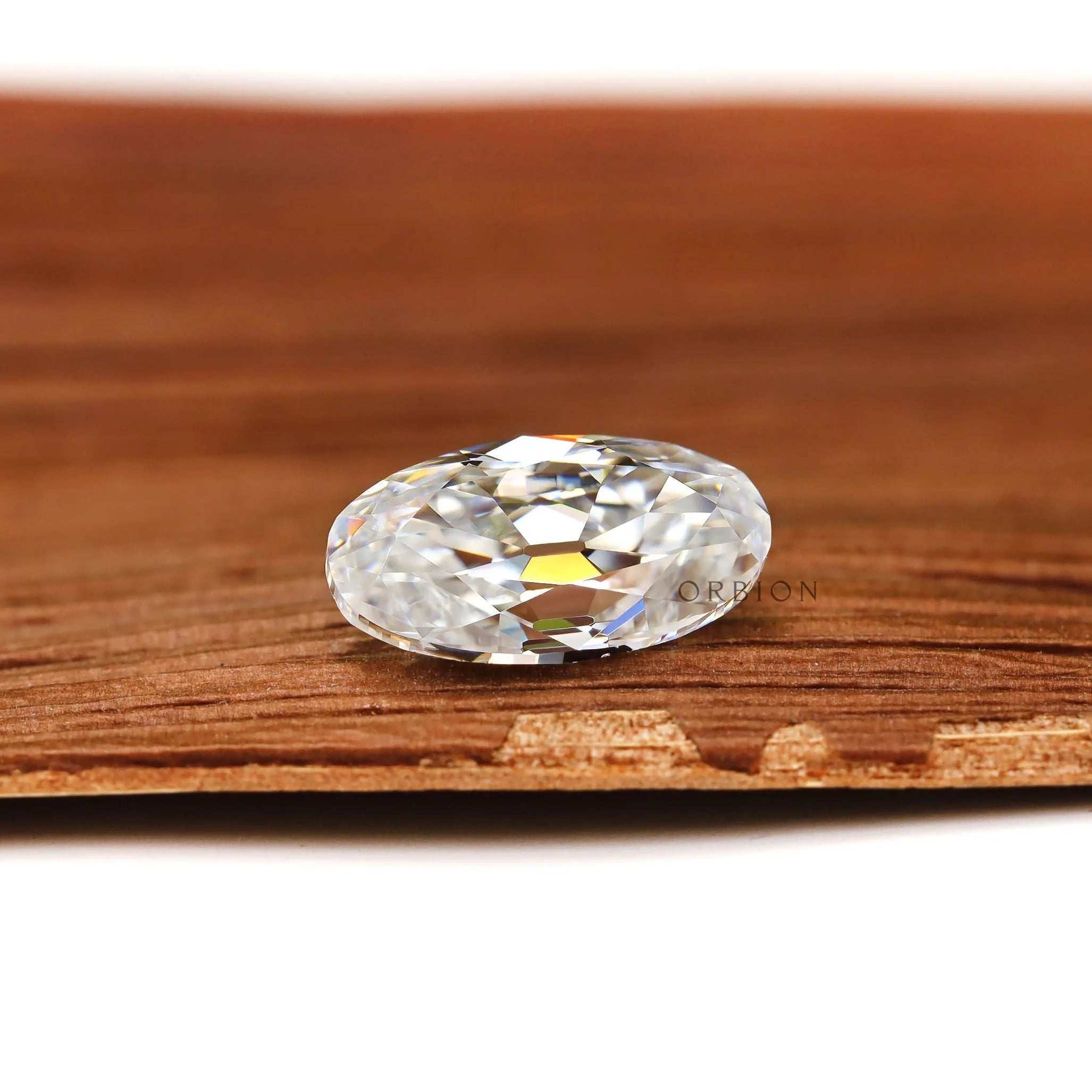 Vintage style oval moissanite 1.50 ct old mine cut stone
