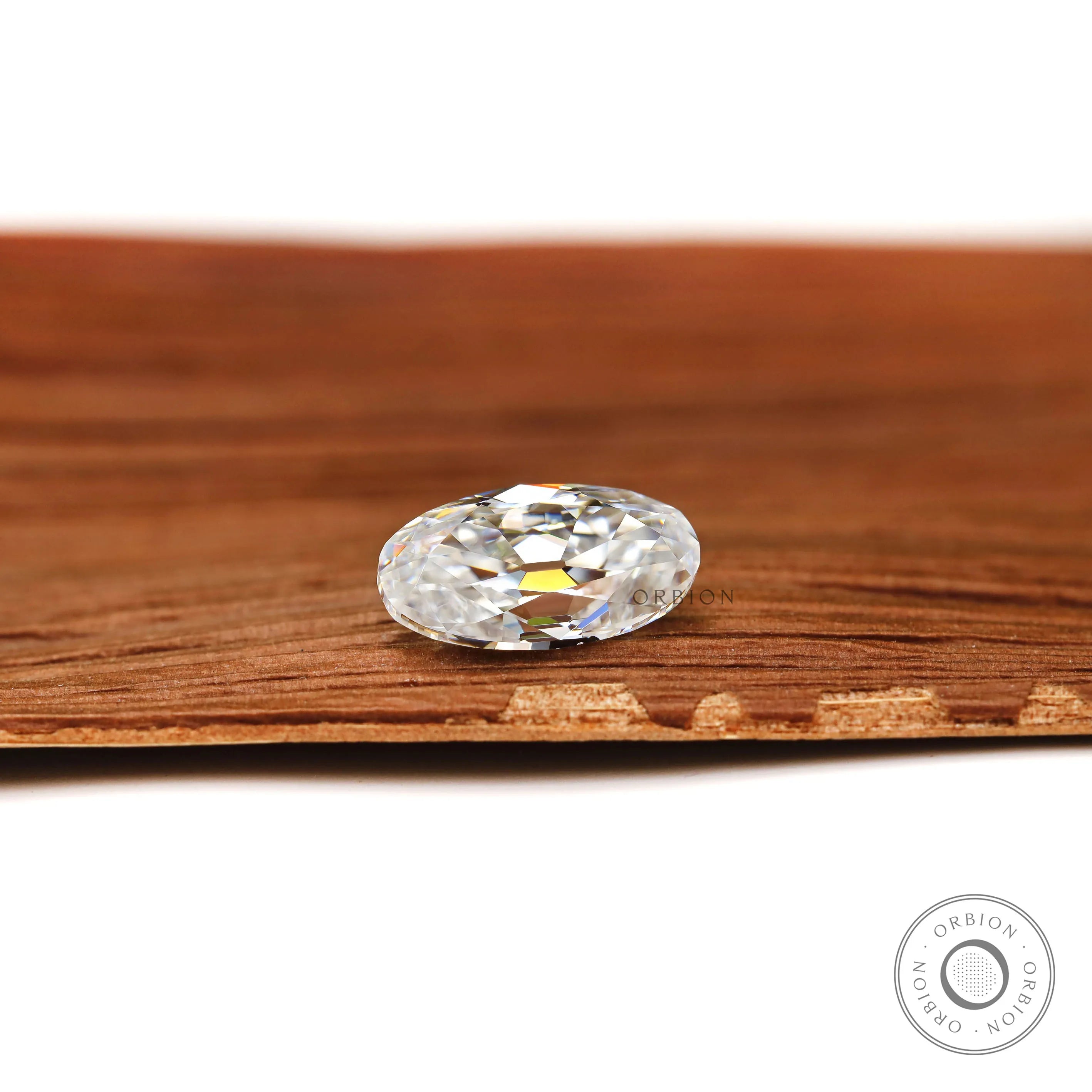 Vintage style oval moissanite 1.50 ct old mine cut stone