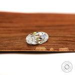 1.50 ct Oval moissanite with antique sparkle and old mine faceting