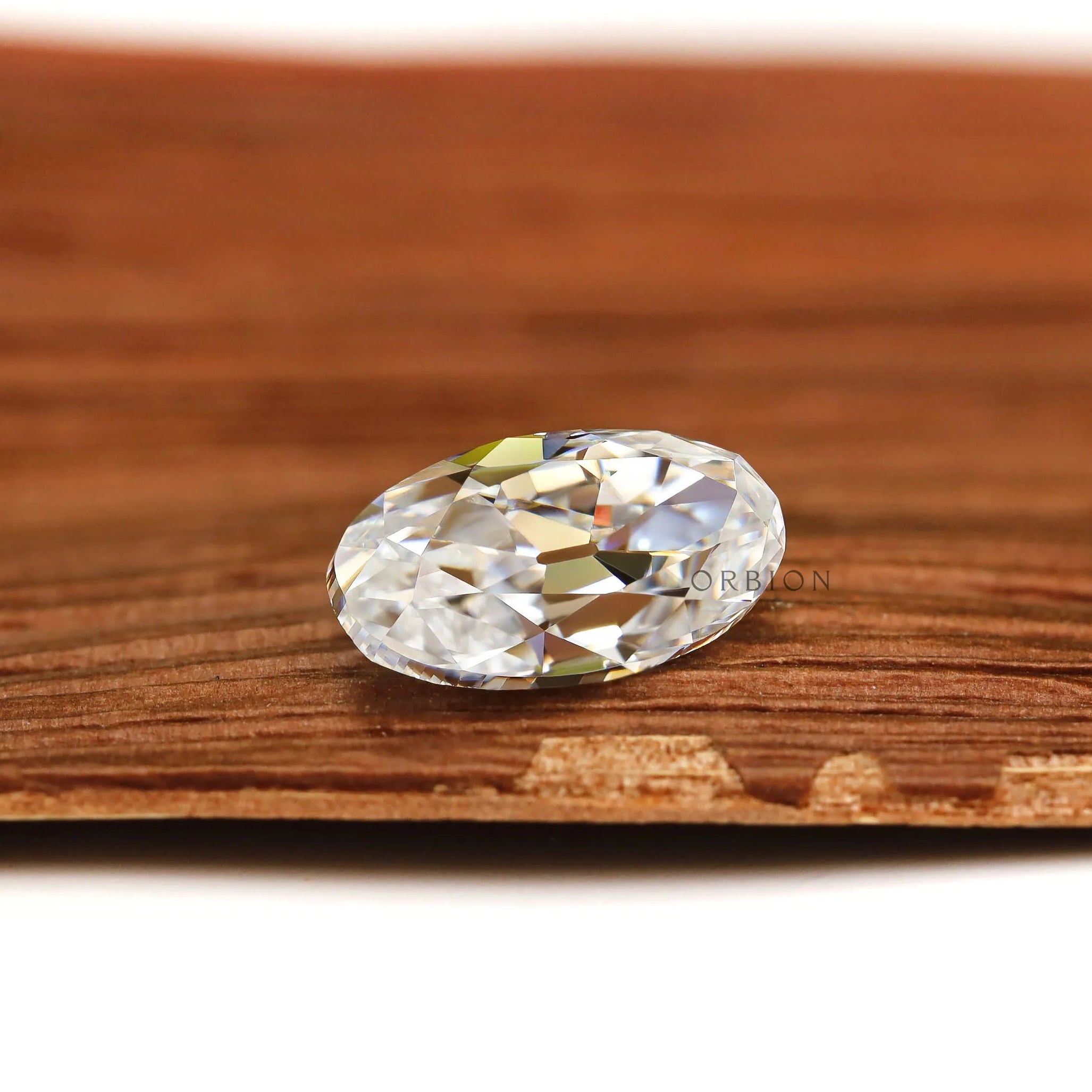 1.50 ct Oval moissanite with antique sparkle and old mine faceting