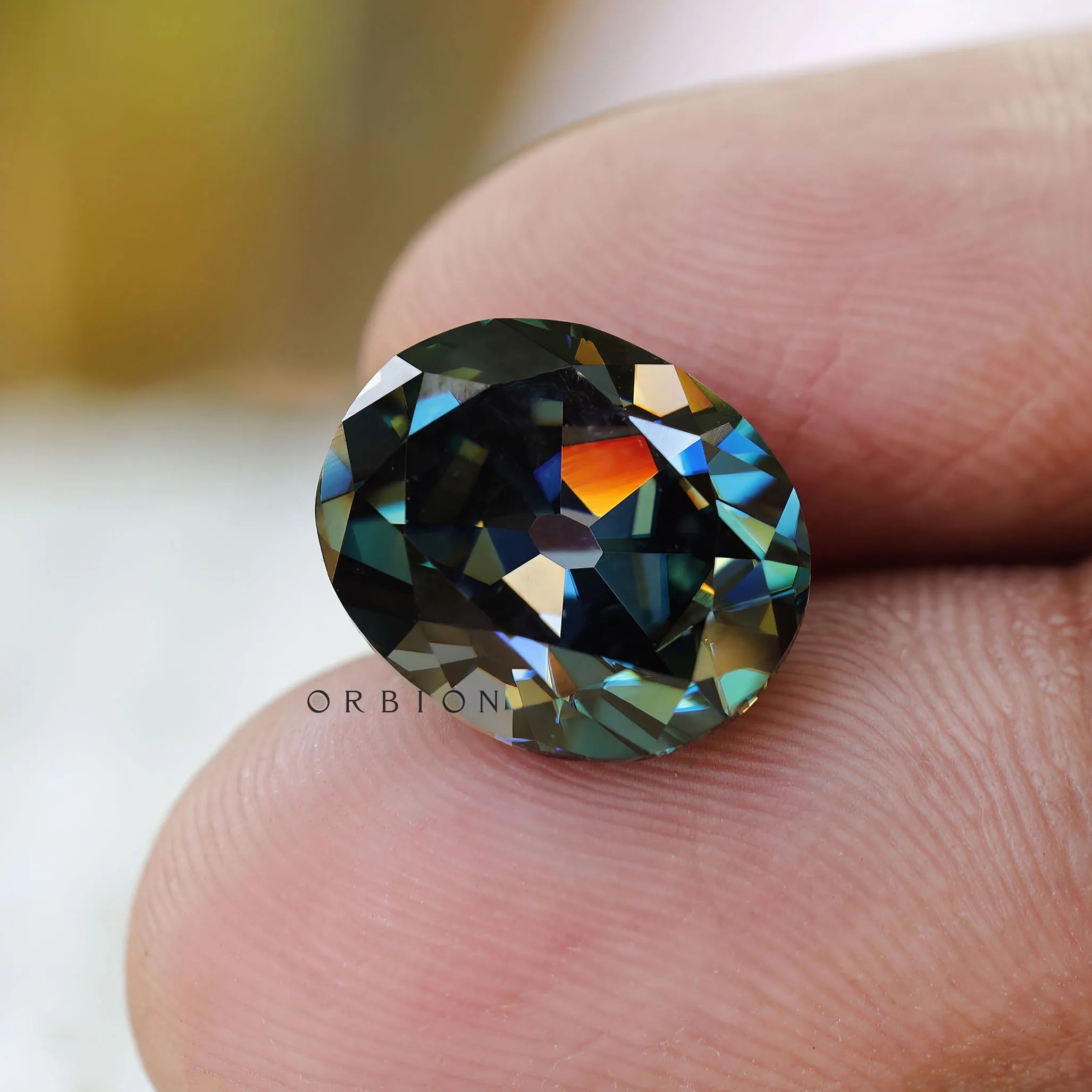 Oval loose moissanite rich tone reflective facets