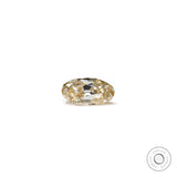Vintage style oval moissanite warm tone brilliance