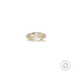 Loose oval moissanite old mine cut side profile view