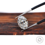 Vintage oval moissanite 3.40 ct with classic old mine faceting