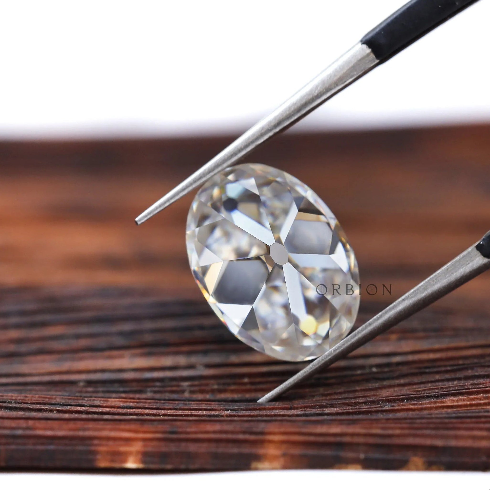 Oval shape moissanite 3.40 ct with vintage old mine brilliance