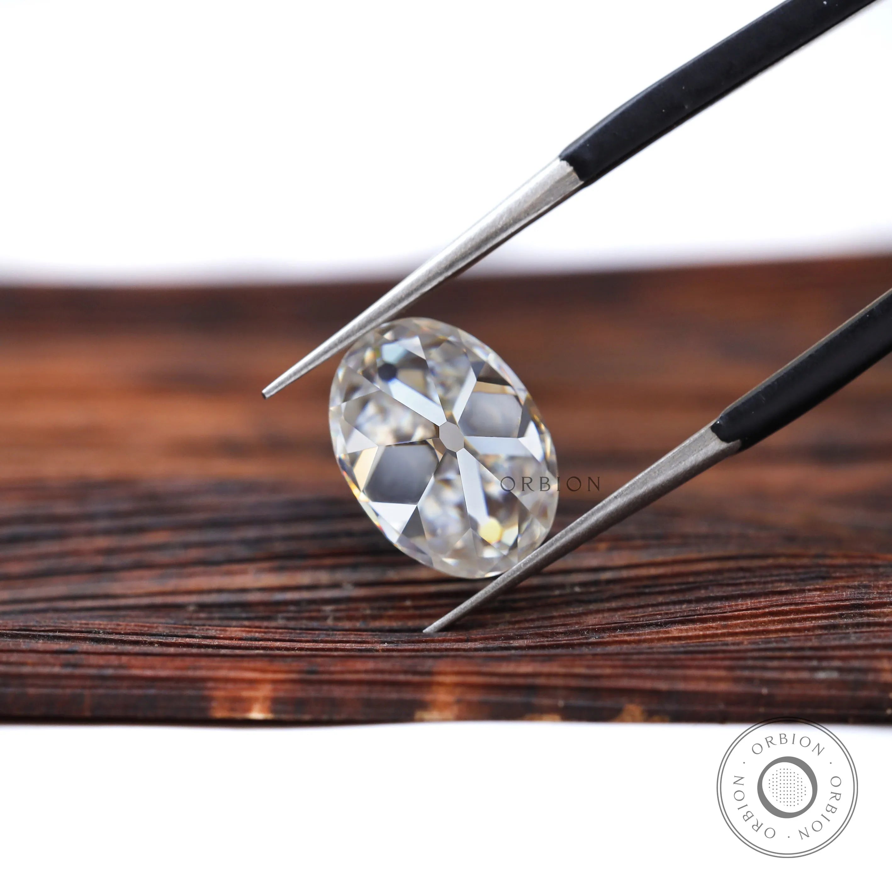 Oval shape moissanite 3.40 ct with vintage old mine brilliance